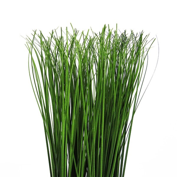 15in Artificial Onion Grass Plant in Grey Pot