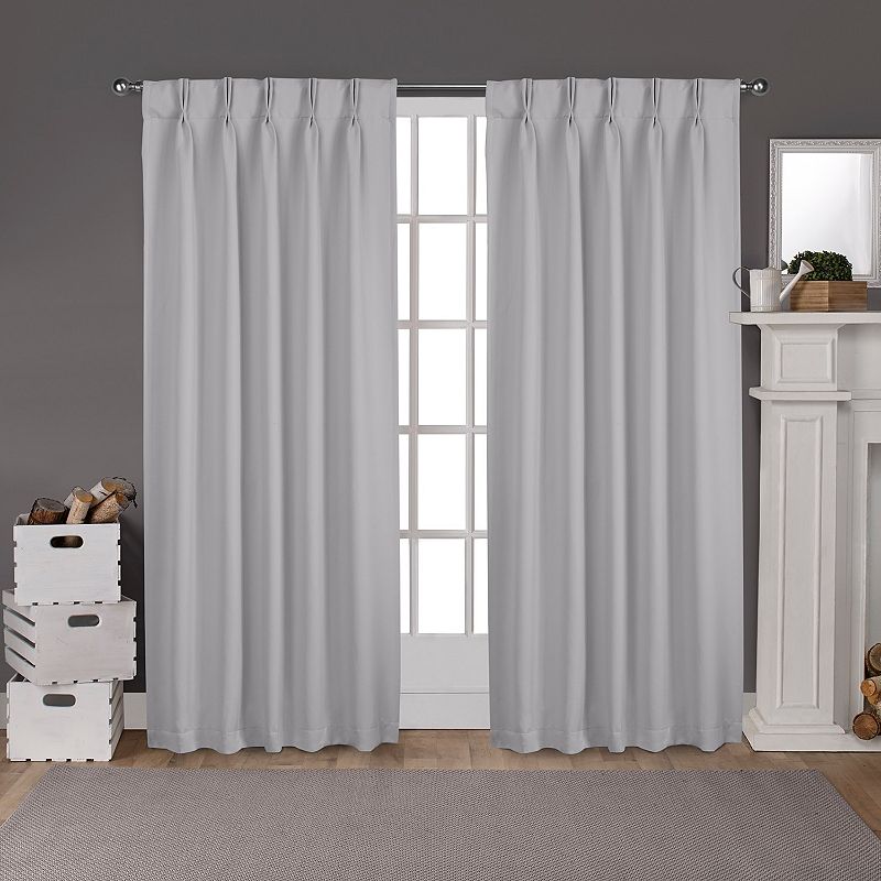 Exclusive Home 2-pack Sateen Twill Woven Blackout Pinch Pleat Window Curtains