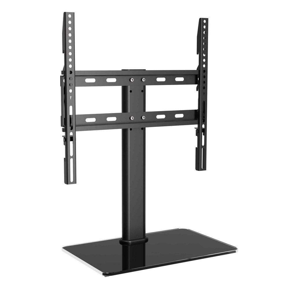 ProMounts Tabletop TV Stand Mount Fits 37 to 60 Inch FlatCurved TV's with 3 Adjustable Level Heights and Tempered Glass Base PMSA4401