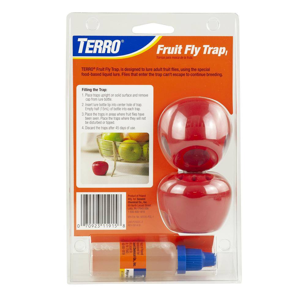 TERRO Ready-to-Use Indoor Fruit Fly Traps with Bait (2-Count) T2502B