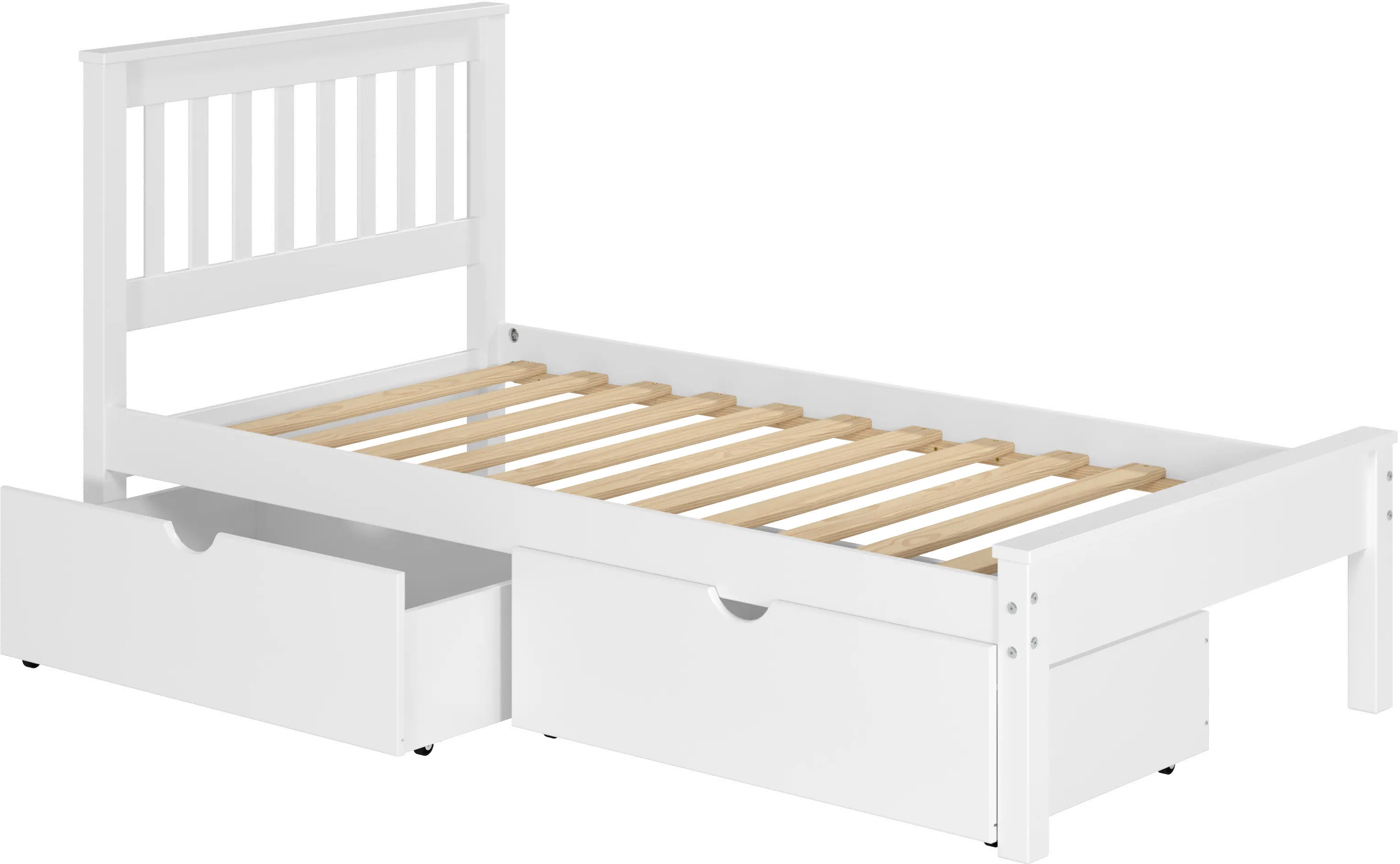 Contempo White Twin Bed with Storage