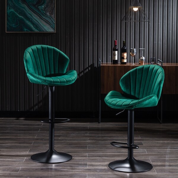 Bar Stools Set of 2 - Adjustable with Back and Footrest， Easy to Assemble Counter Height for Kitchen and Bar