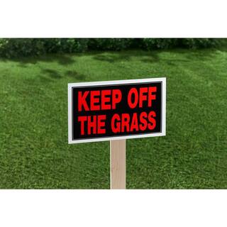 Everbilt 8 in. x 12 in. Plastic Keep Off Grass Sign 31735