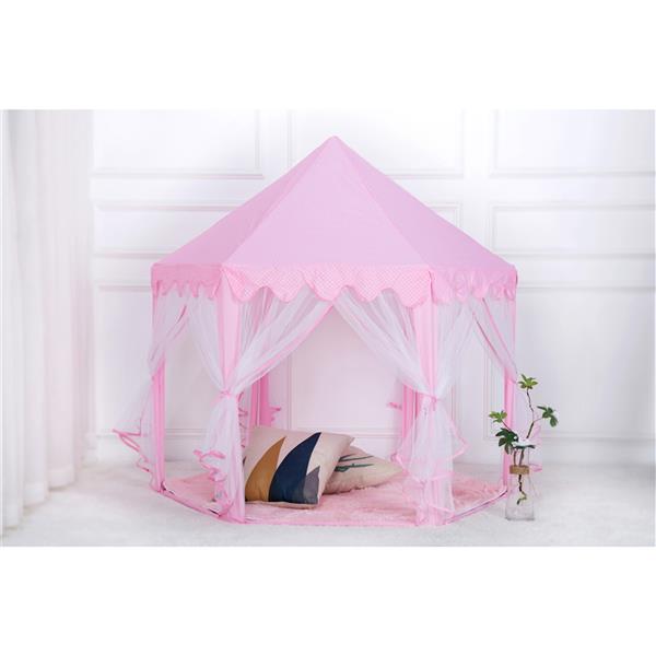 Artrylin Princess Castle Tent for Girls Fairy Play Tents for Kids Hexagon Playhouse Toys for Children or Toddlers Indoor or Outdoor Games (Pink)