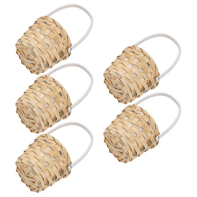 5pcs Bamboo Weaving Picnic Basket Practical Flower H Home Stora Basket