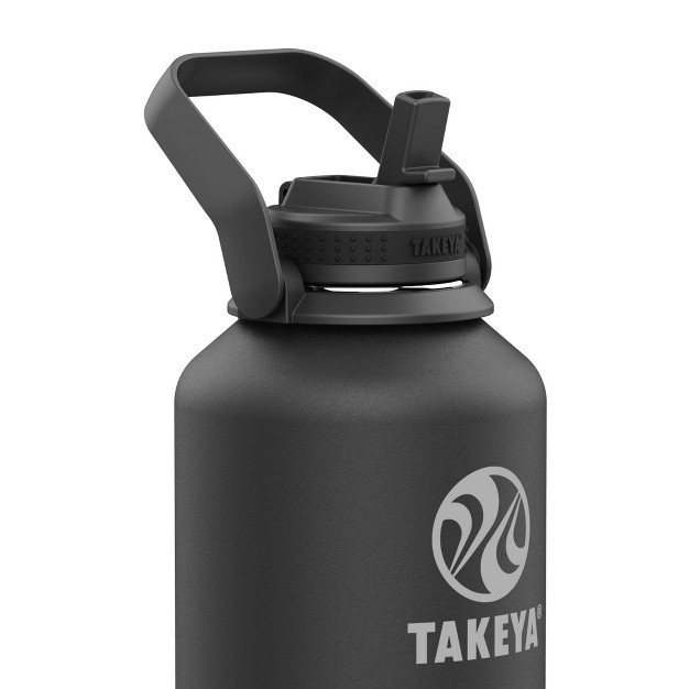 Takeya 64oz Actives Insulated Stainless Steel Water Bottle With Straw Lid And Extra Large Carry Handle