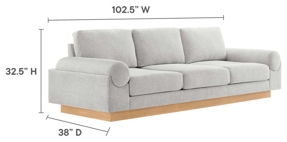 Oasis Upholstered Fabric Sofa   Light Gray   Transitional   Sofas   by First of a Kind USA Inc  Houzz