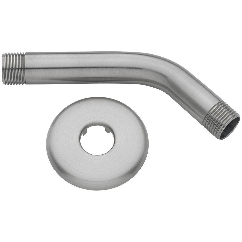 Glacier Bay 6 in. Shower Arm and Flange in Brushed Nickel 3075-502