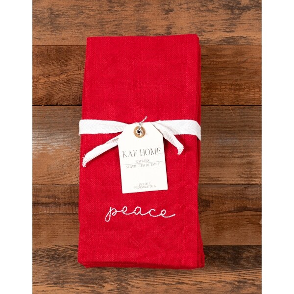 Napkins Holiday Red Embroidered Monaco