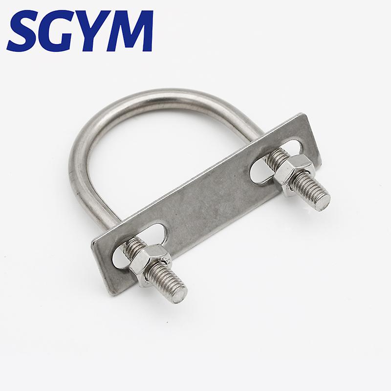 2pcs 304 Stainless Steel U-shaped Screw Buckle U Bolt M6 M8 Pipe Clamp U-clip Fillet With Strap Nuts Washers  Kit