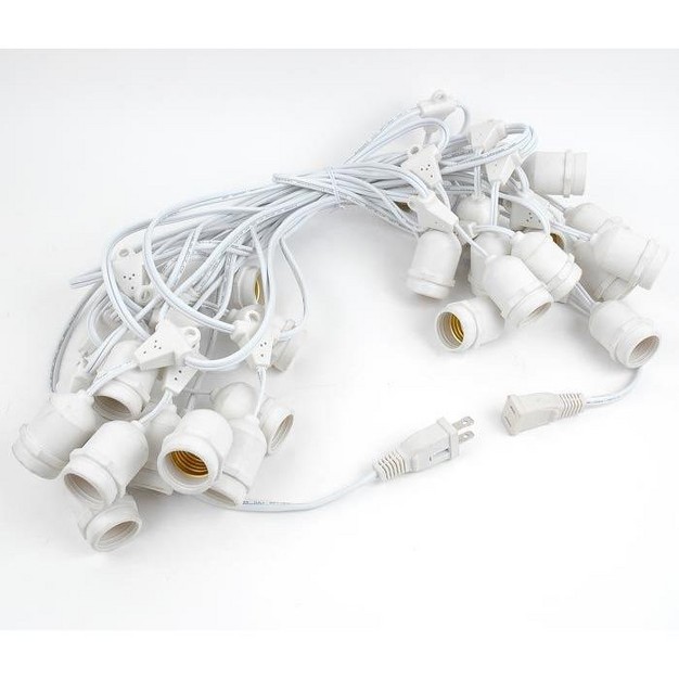 Novelty Lights Edison Outdoor String Lights With 25 Suspended Sockets White Wire 37 5 Feet