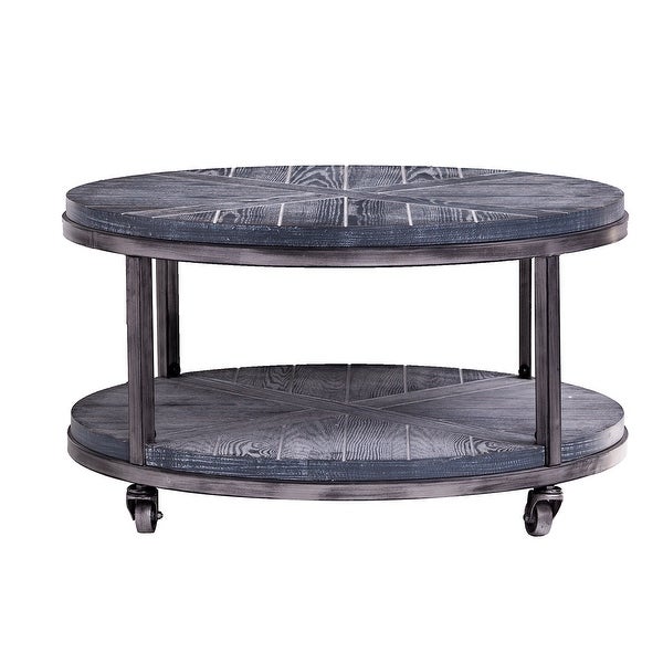 SEI Furniture Kenya Industrial Brown Wood Coffee Table