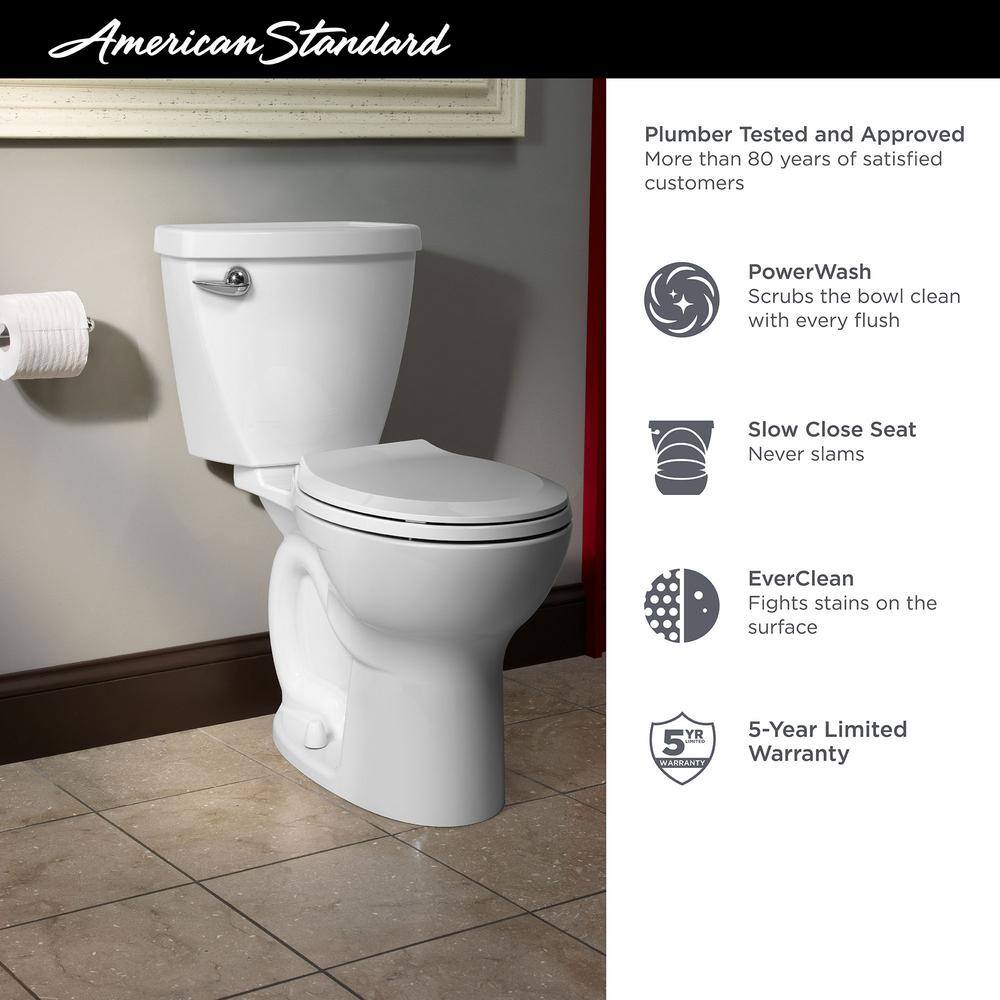 American Standard Cadet 3 Tall Height 2-piece 1.28 GPF Single Flush Round Toilet in White Seat Included (3-Pack) 3377128ST-3.020