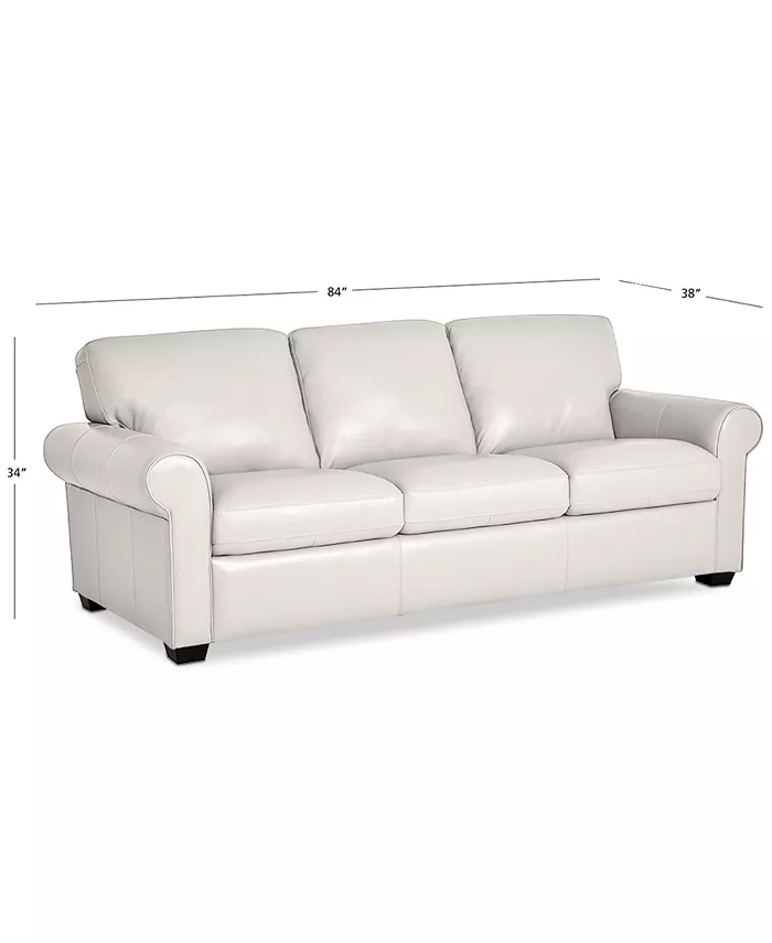 Furniture Orid 84 Leather Roll Arm Sofa