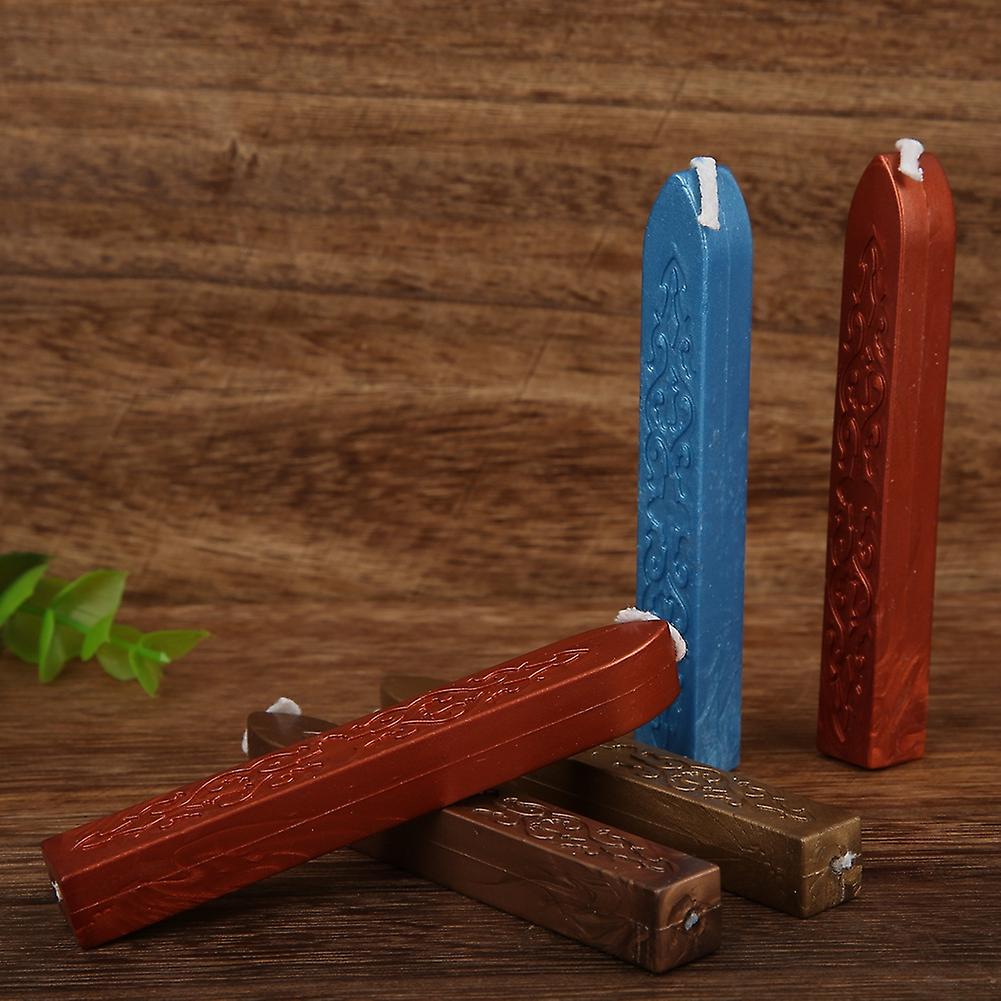 5 Pcs Sealing Wax 5 Colors Seal Stamping Wax With Wick For Multiple Purpose 91 X 11.5 X 11.5mm