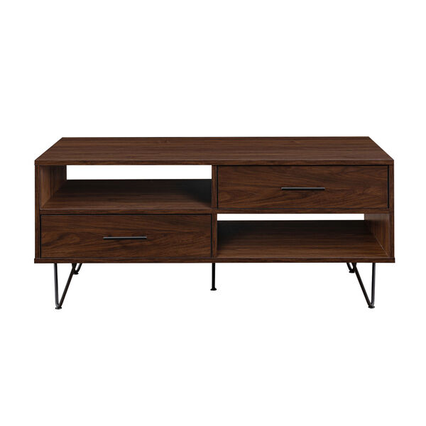 Croft Two-Drawer Coffee Table with Hairpin Legs