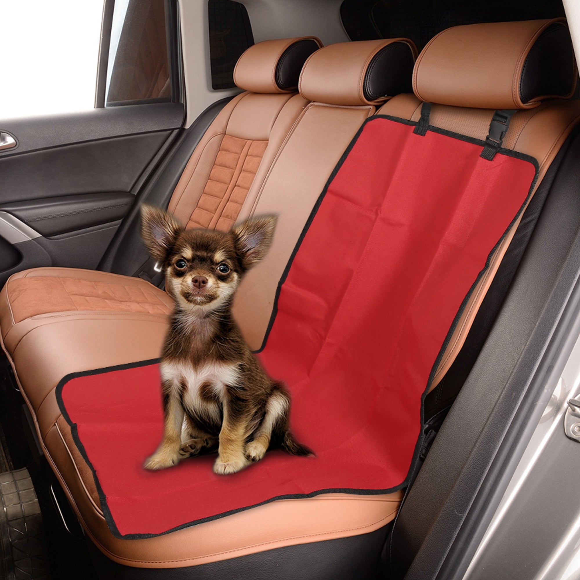 Vehicle Front Dog Back Seat Cover Pet Pad Protector Waterproof Red 99x49cm