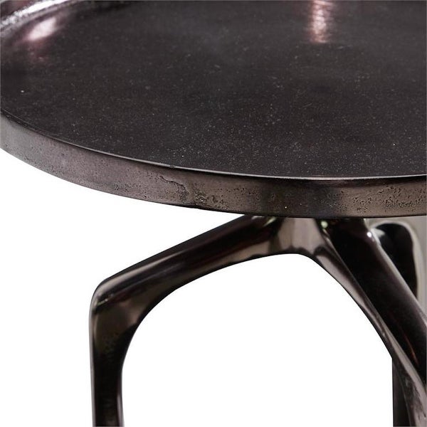 Fine Line Metal Round Contemporary Accent End Table