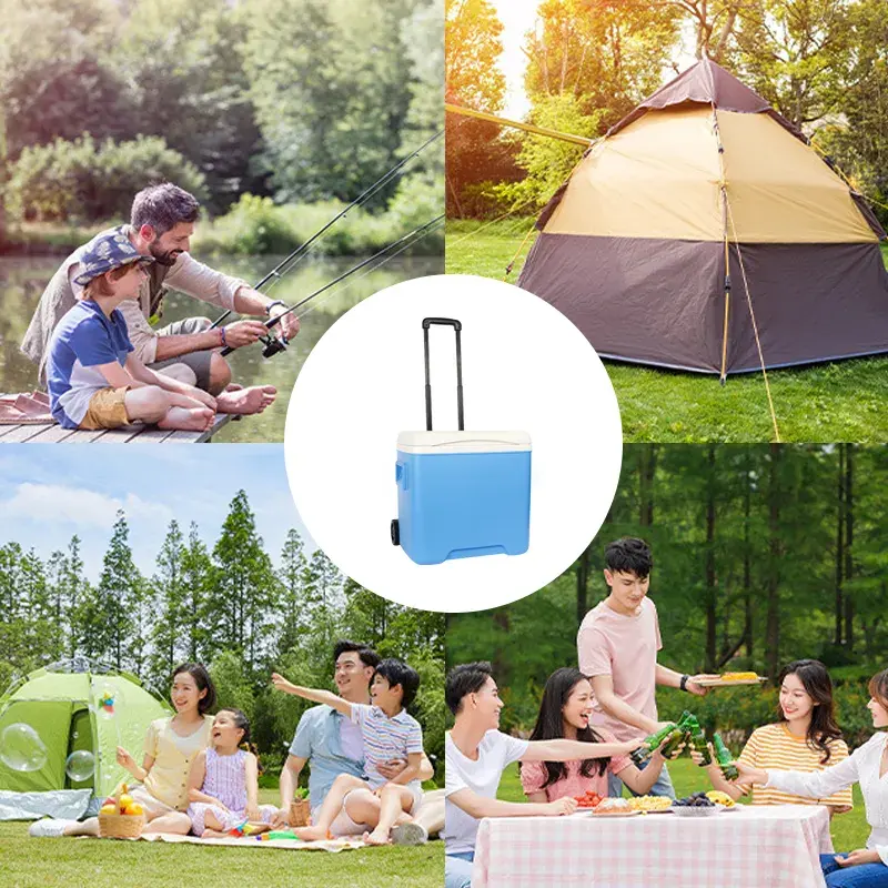 30L Portable Customizable Color Food Outdoor Picnic Barbecue Camping Food Fresh keeping Ice Chest Multifunctional Cooler Box