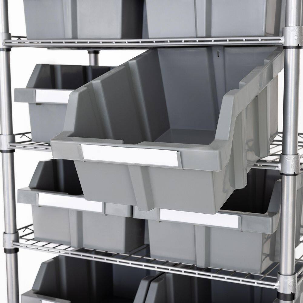 Seville Classics Commercial 7-Tier 12-Bin Rack NSF Steel Garage Storage Shelving Unit 24 in. W x 56 in. H x 14.25 in. D WEB727