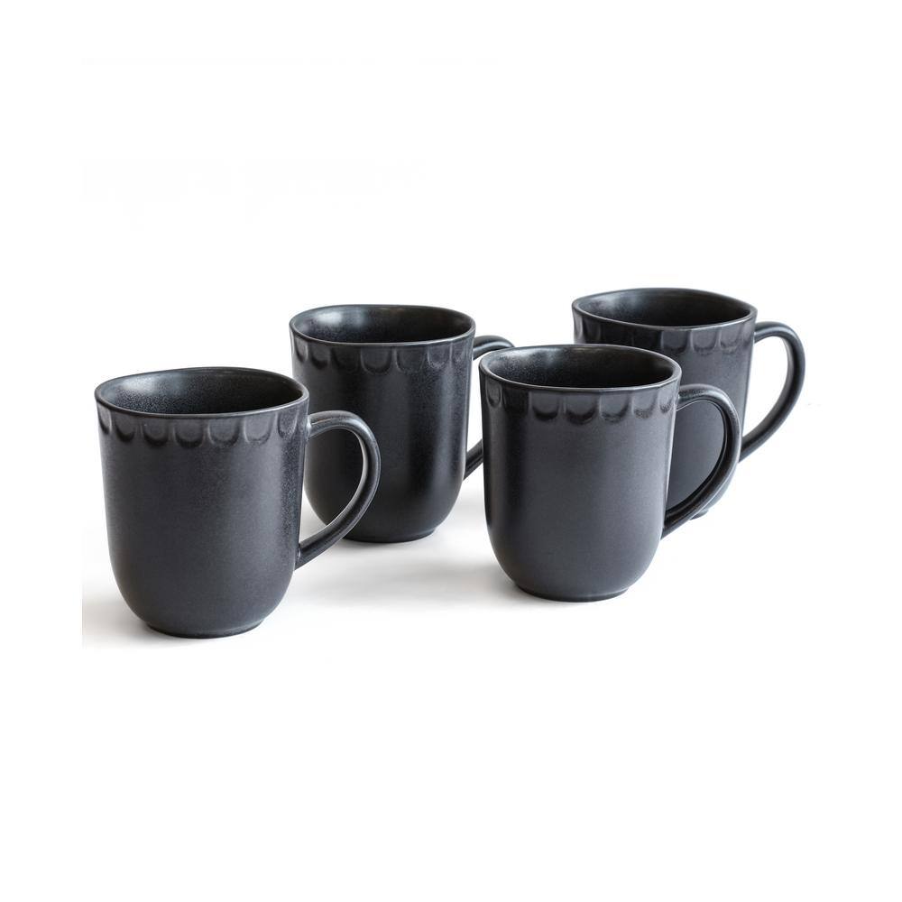 Over and Back 15.5 oz Mug Black Stoneware (set of 4) 923298