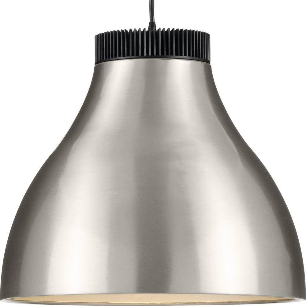 Progress Lighting Radian LED 30-Watt Brushed Nickel Integrated LED Standard Pendant Light with Shade P500373-009-30