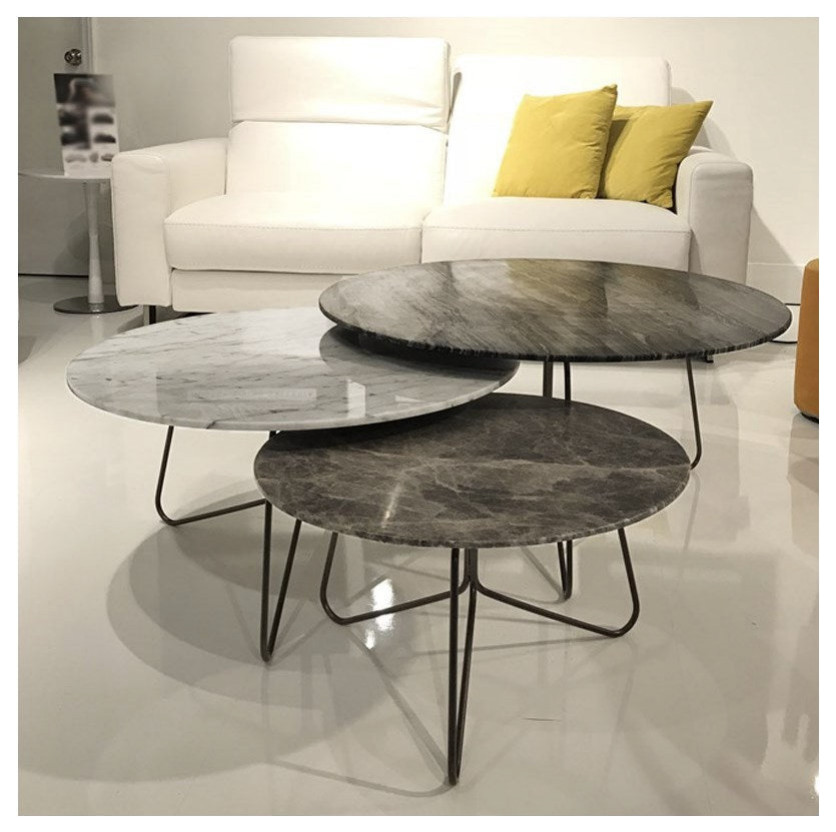 Rosabel Coffee Table  Carrara White Marble Top and Polished Stainless Steel   Transitional   Coffee Tables   by V.S.D Furniture  Houzz