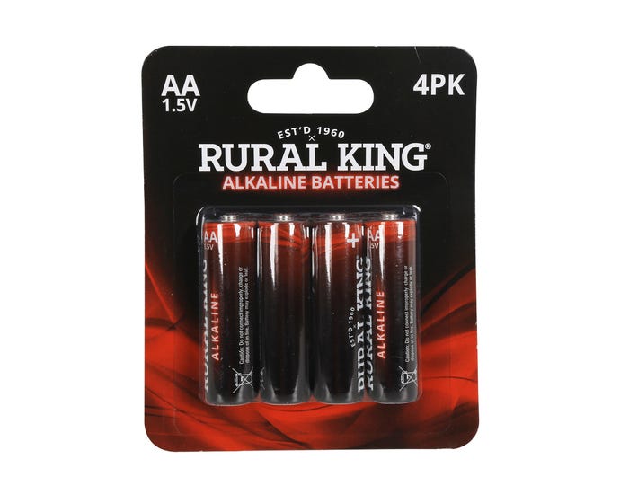 Rural King AA Alkaline Batteries， 4 Pack - AA4PKALK