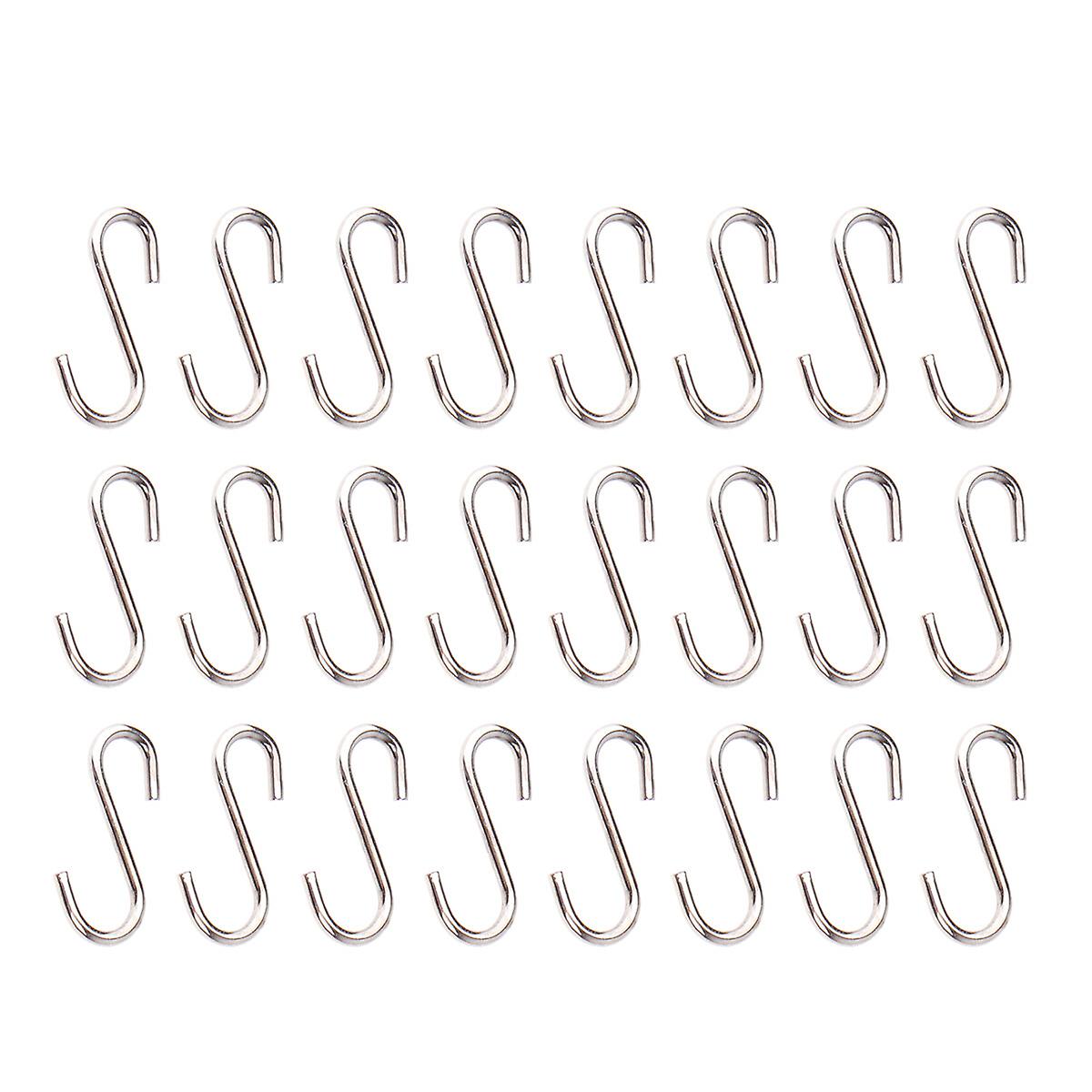 100pcs Diy Mini S-shaped Hooks Sturdy S-shaped Hooks Stainless Steel S-shaped Hangers Metal Diy Jewelry Accessory Mini S-shaped Hanging Hooks Silver