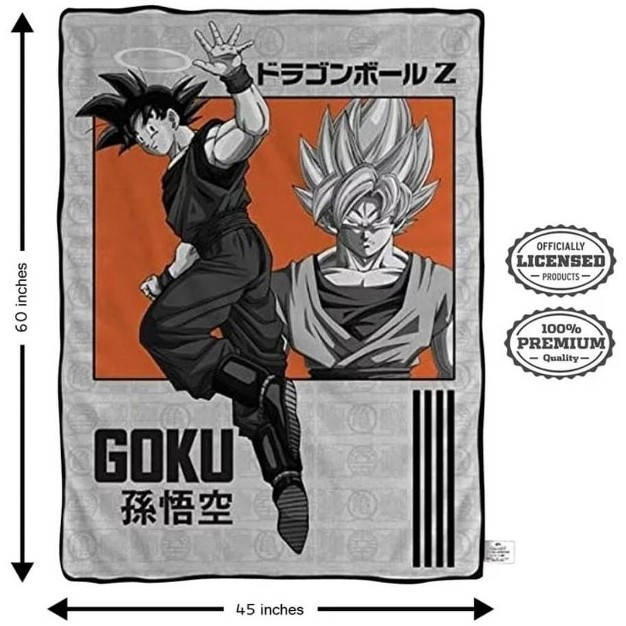 Dragon Ball Z Goku Super Saiyan 45 X 60 Inches Fleece Blanket