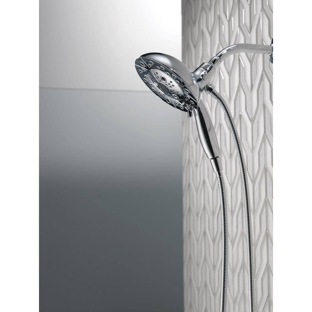 Delta In2ition 5-Spray Patterns 2.5 GPM 6.88 in. Wall Mount Dual Shower Heads in Lumicoat Chrome 58480-PR25-PK