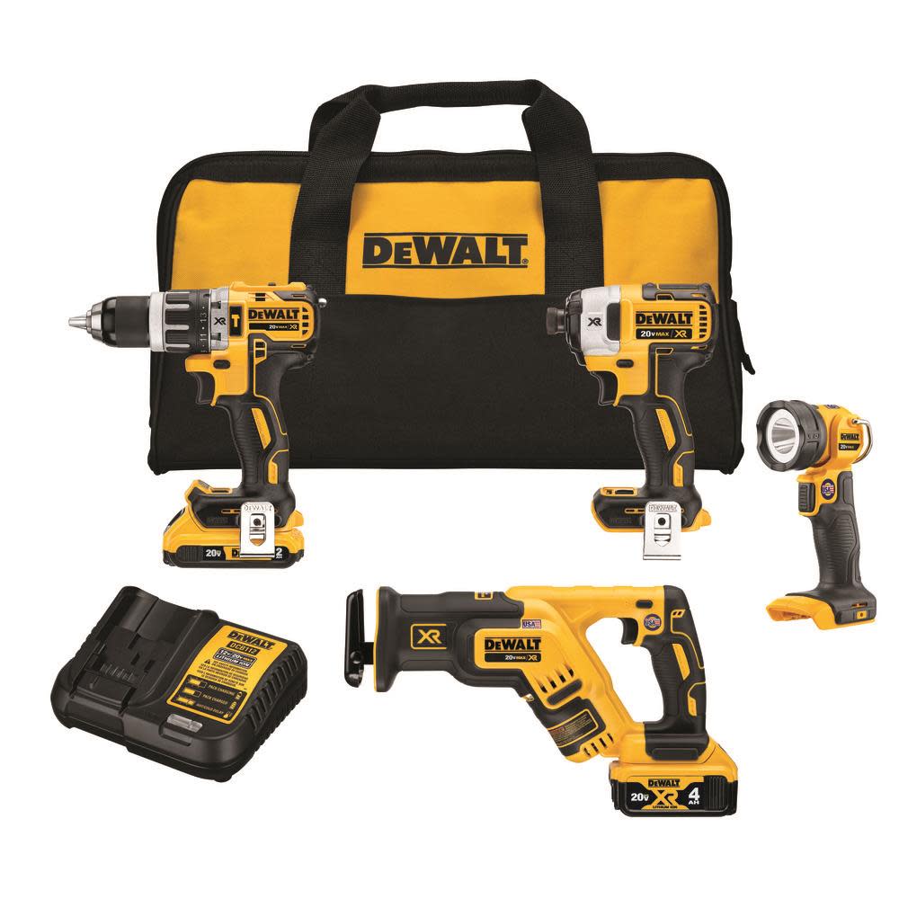 DEWALT 20V MAX XR 4-Tool Brushless Combo Kit DCK487D1M1 from DEWALT