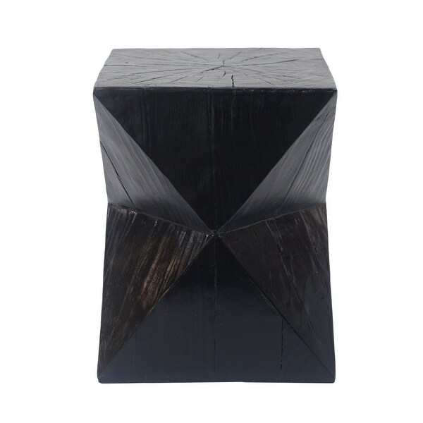 Prismatic Grain Indoor Outdoor Black Lightweight Concrete Side Table