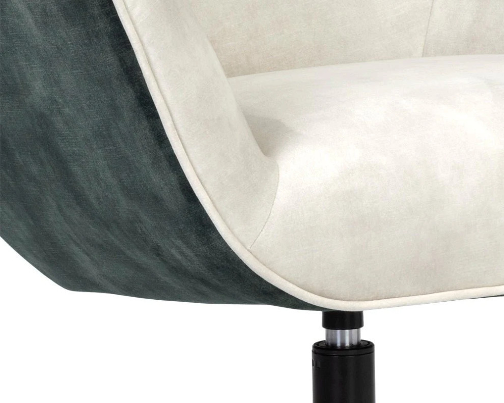 Phiper Swivel Lounge Chair  Nono Cream/Nono Dark Green   Transitional   Armchairs And Accent Chairs   by Love Sofa  Houzz