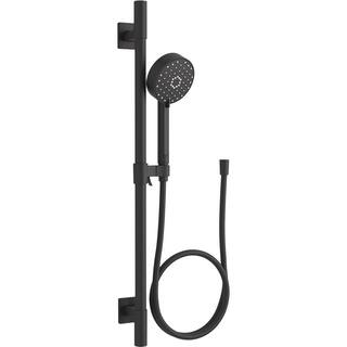 KOHLER Awaken 3-Spray Round Wall Bar Shower Kit with Hand Shower in Matte Black K-99242-G-BL