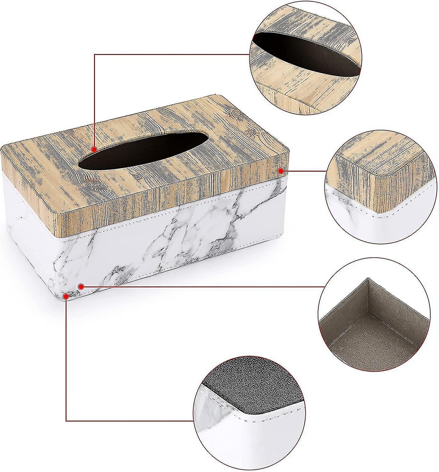 Pu Box Holder， Household Cover， Home Napkin Box， Marble