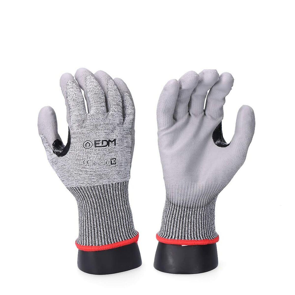 Work Gloves EDM K-Rock Cut-proof Grey Polyurethane Nitrile