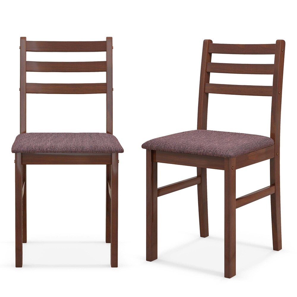 Costway Set of 2 Wooden Dining Chairs Mid Century Armless Chairs with   See Details