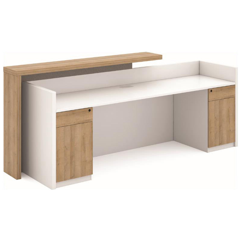 ZIVA Reception Desk 2.4M with Left Panel - White