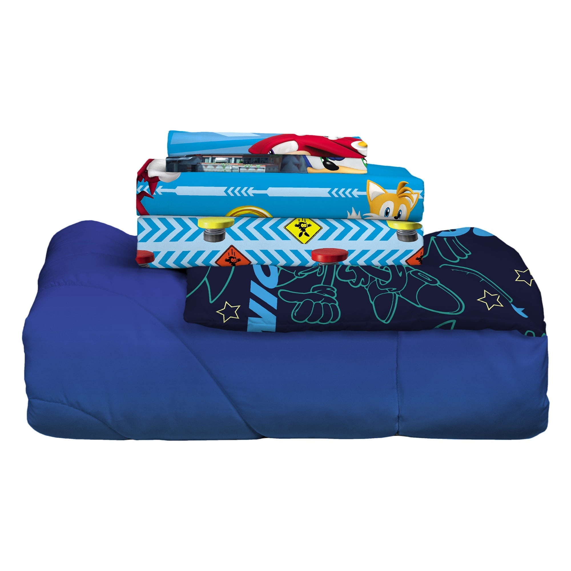 Sonic the Hedgehog Kids Full Bed in a Bag, Gaming Bedding, Comforter and Sheets, Blue, Sega