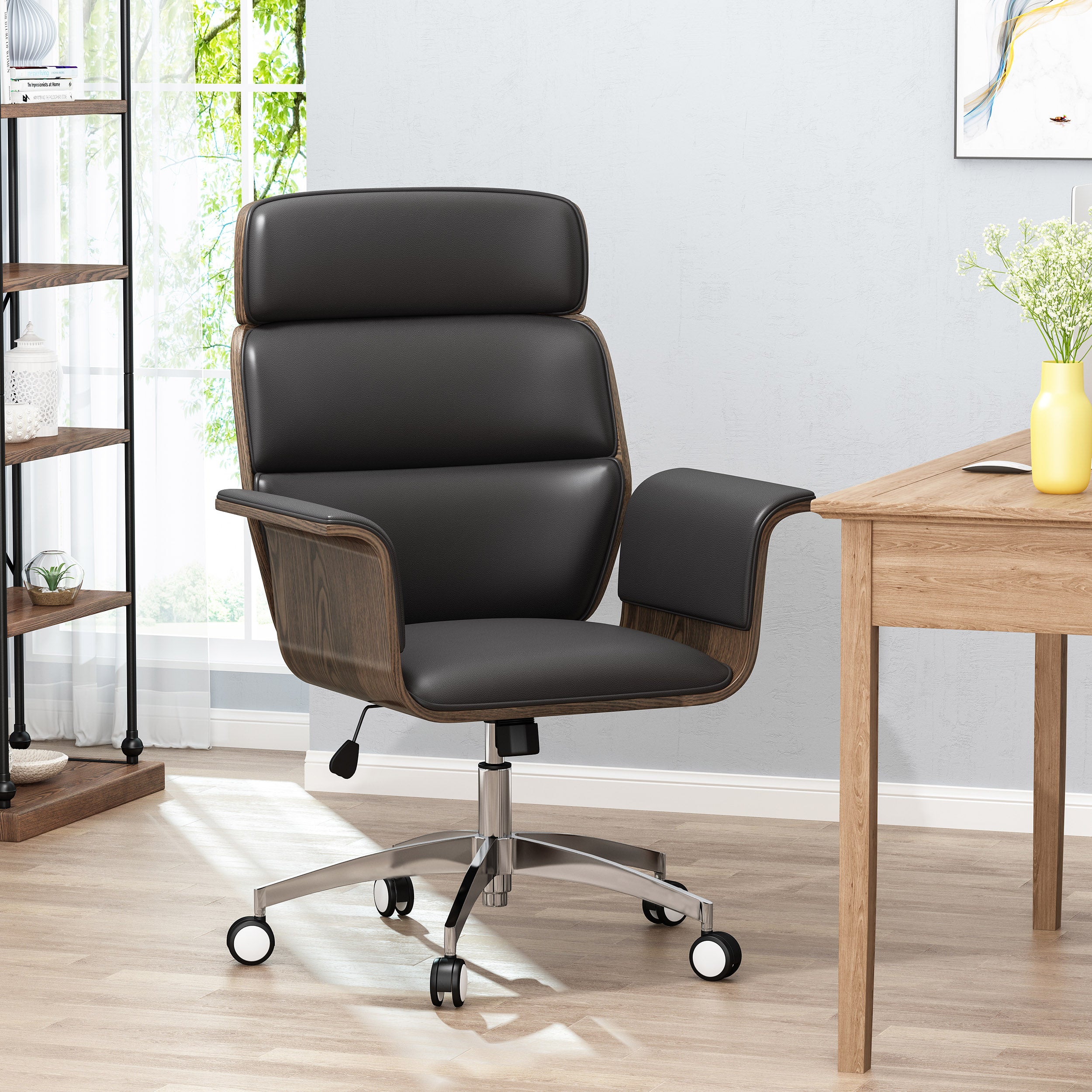 Aleigha Mid-Century Modern Swivel Office Chair