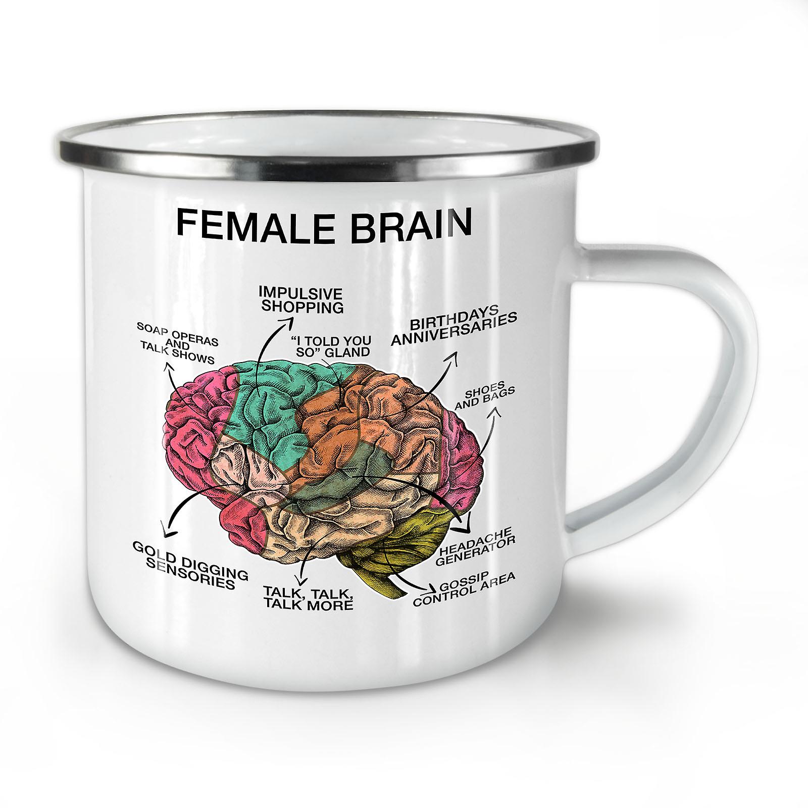 Female Brain Anatomy NEW WhiteTea Coffee Enamel Mug10 oz | Wellcoda