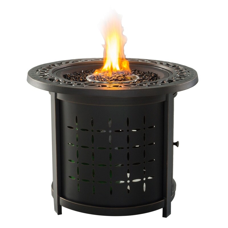 Aster Cast Aluminum Outdoor Round Firepit Table