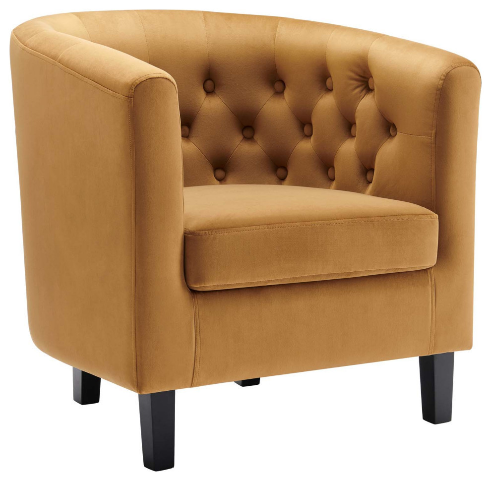 Zoey Cognac Performance Velvet Armchair   Modern   Armchairs And Accent Chairs   by Rustic Home Furniture Deco  Houzz