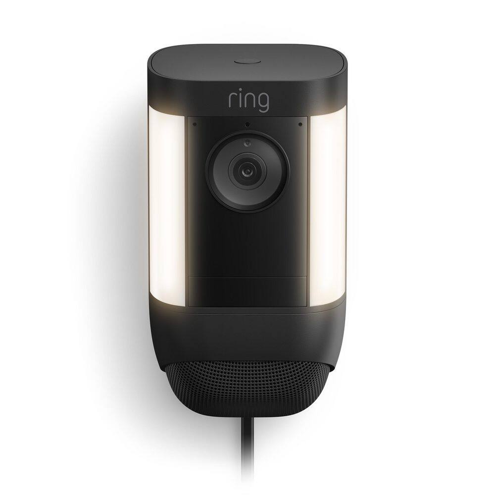 Ring Spotlight Cam Pro Plug-In - Smart Security Video Camera with LED Lights Dual Band Wifi 3D Motion Detection Black B09DRCLHQT