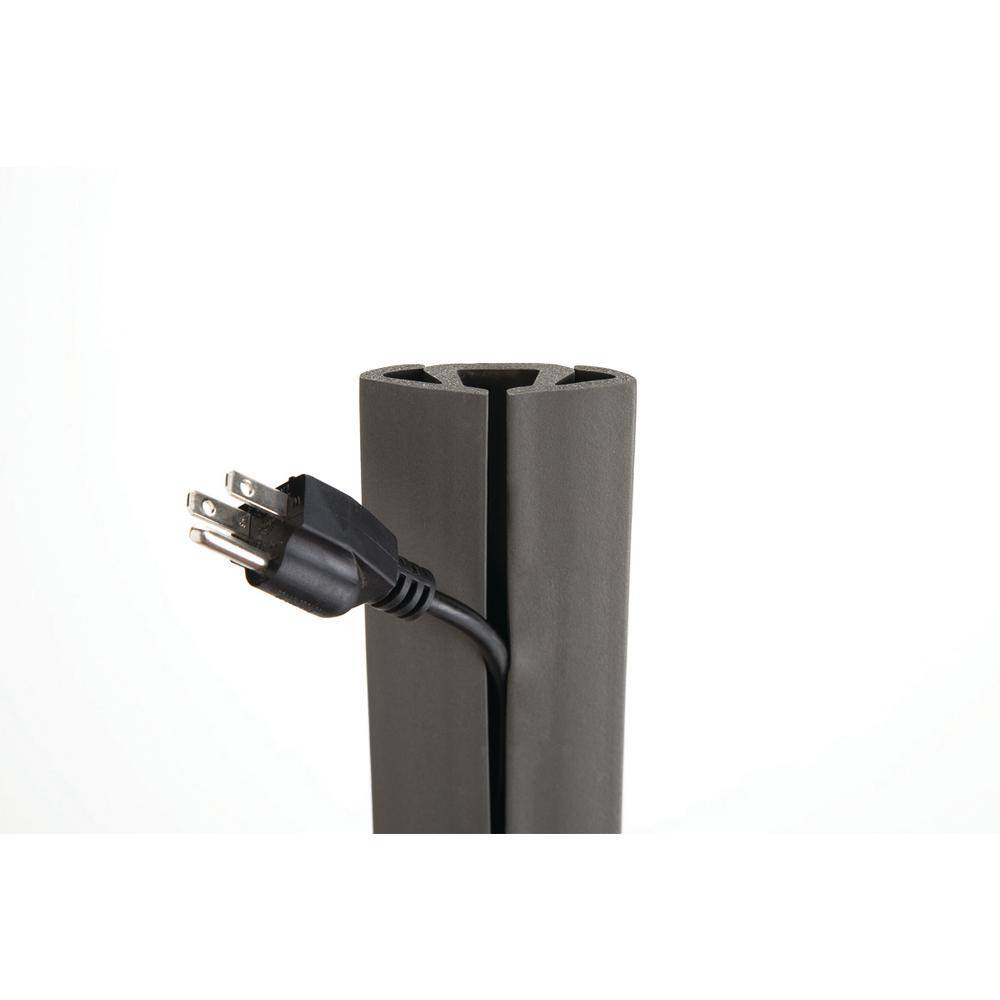 UT Wire 15 ft. Cord Protector with 3-Channel Dark Gray UTW-CP1501-GY