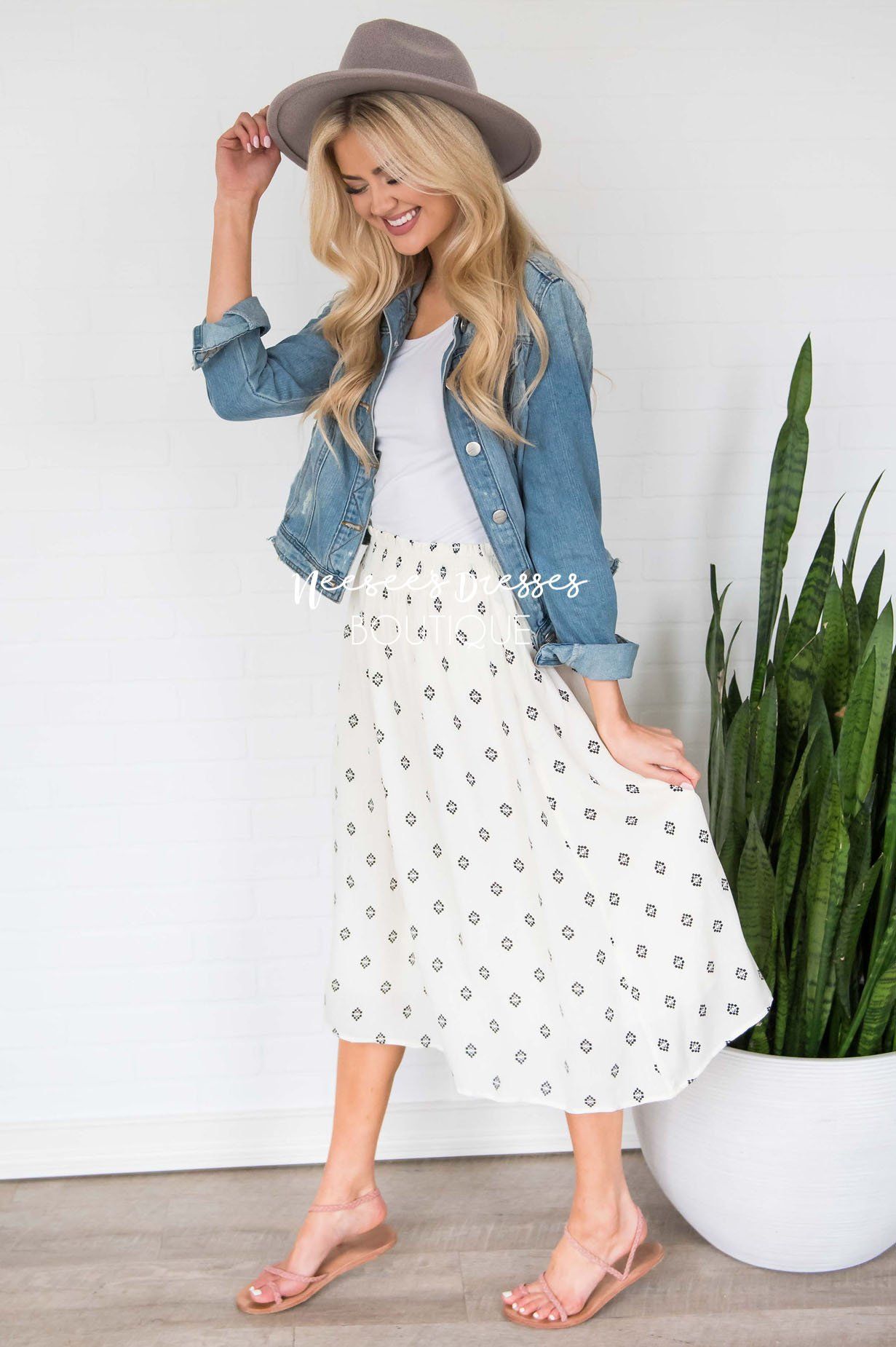 Keep Life Simple Diamond Print Skirt