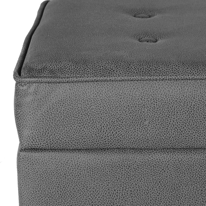 HomePop Faux Microsuede Storage Bench