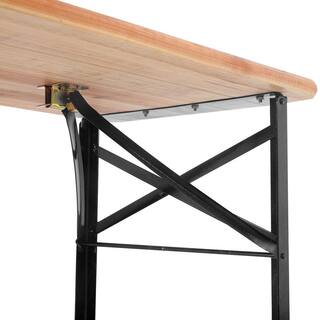 Costway Black Wood Picnic Table with Extension OP2837