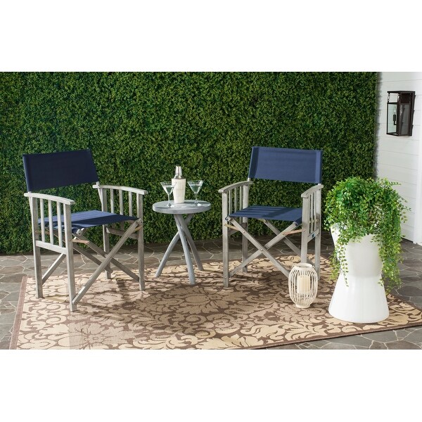 SAFAVIEH Outdoor Living Laguna Navy Director Chair (Set of 2)